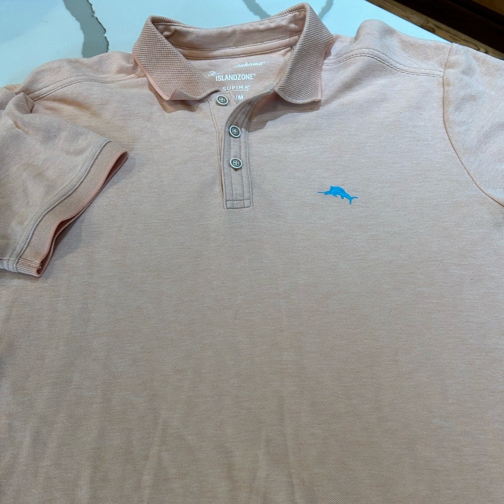 Tommy Bahama IslandZone Supima Shirt in Soft Peach